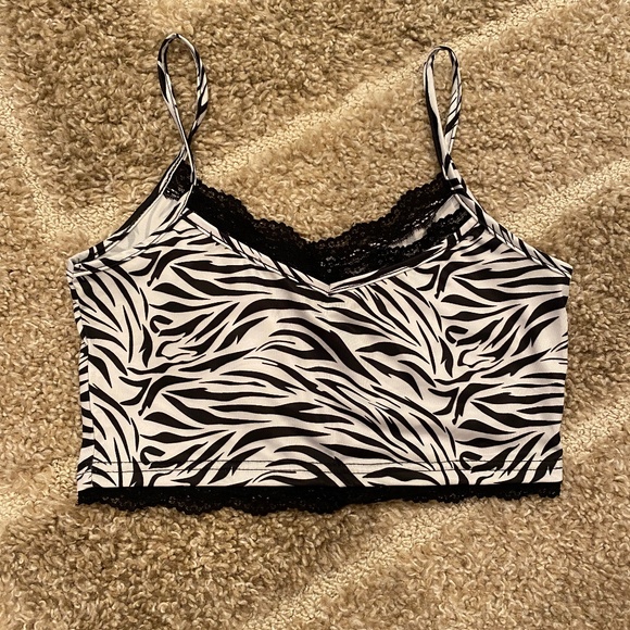 Zebra print cropped tank top - Picture 1 of 1
